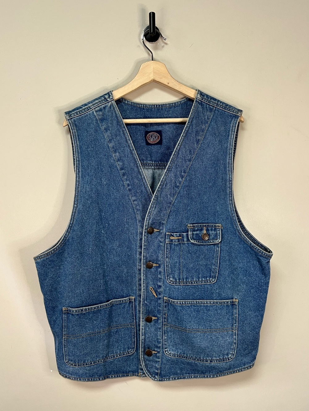 Vtg 90s Lemans Denim Vest